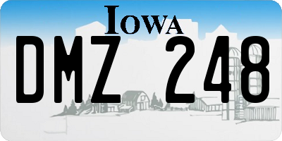 IA license plate DMZ248
