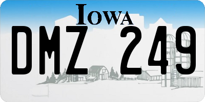 IA license plate DMZ249