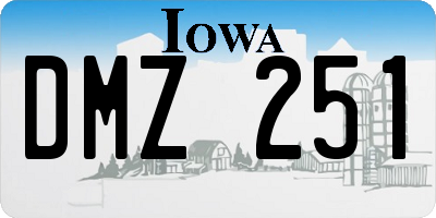 IA license plate DMZ251