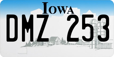 IA license plate DMZ253