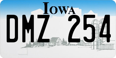 IA license plate DMZ254