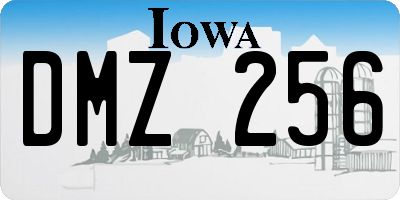 IA license plate DMZ256