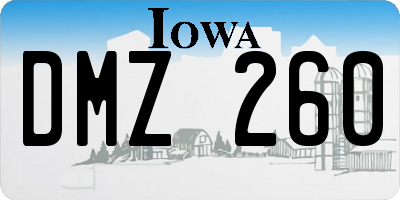 IA license plate DMZ260