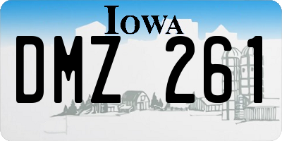 IA license plate DMZ261