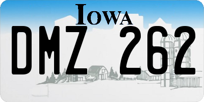 IA license plate DMZ262