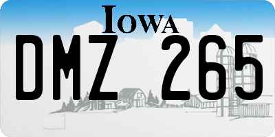 IA license plate DMZ265