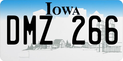 IA license plate DMZ266