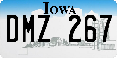 IA license plate DMZ267