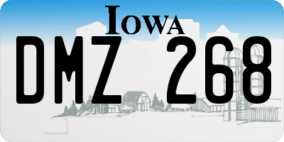 IA license plate DMZ268