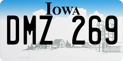 IA license plate DMZ269
