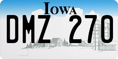 IA license plate DMZ270