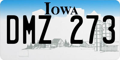 IA license plate DMZ273