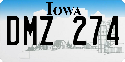 IA license plate DMZ274