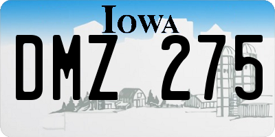 IA license plate DMZ275
