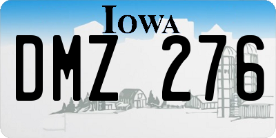 IA license plate DMZ276