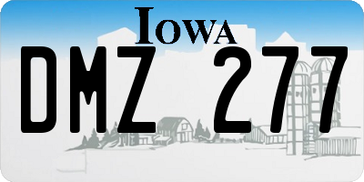 IA license plate DMZ277