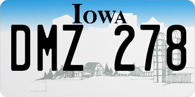 IA license plate DMZ278