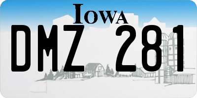 IA license plate DMZ281