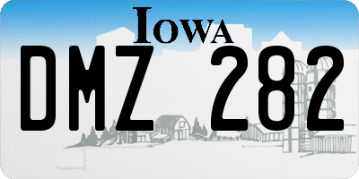 IA license plate DMZ282