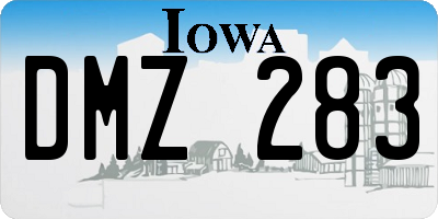 IA license plate DMZ283