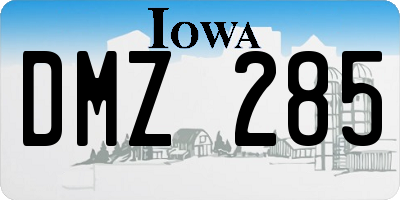 IA license plate DMZ285