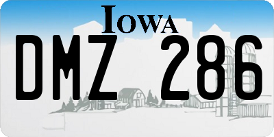 IA license plate DMZ286