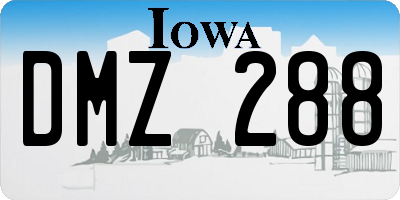 IA license plate DMZ288