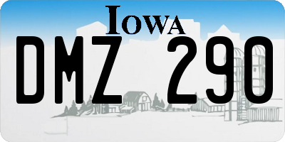 IA license plate DMZ290