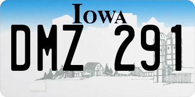 IA license plate DMZ291