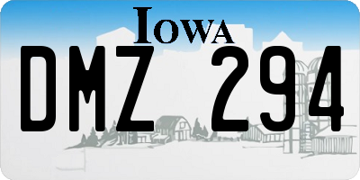 IA license plate DMZ294