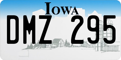 IA license plate DMZ295