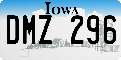 IA license plate DMZ296