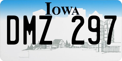 IA license plate DMZ297