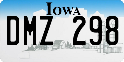 IA license plate DMZ298