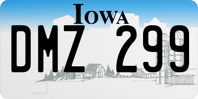 IA license plate DMZ299