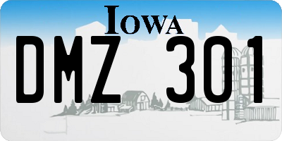 IA license plate DMZ301