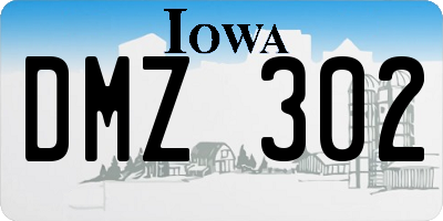 IA license plate DMZ302