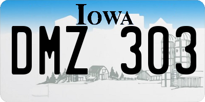 IA license plate DMZ303