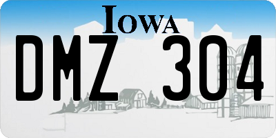 IA license plate DMZ304