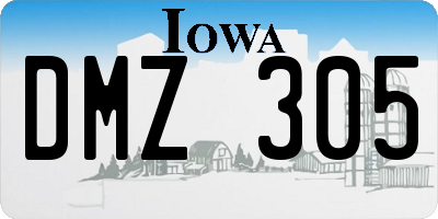 IA license plate DMZ305