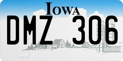 IA license plate DMZ306