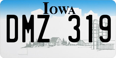 IA license plate DMZ319