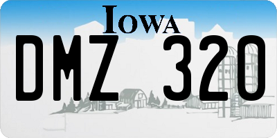 IA license plate DMZ320