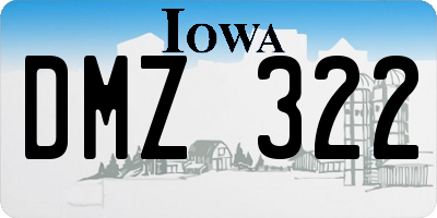IA license plate DMZ322