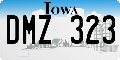 IA license plate DMZ323