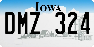 IA license plate DMZ324