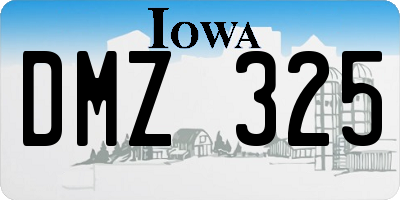 IA license plate DMZ325