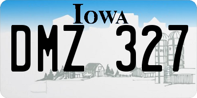 IA license plate DMZ327