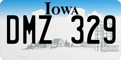 IA license plate DMZ329