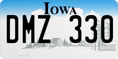 IA license plate DMZ330